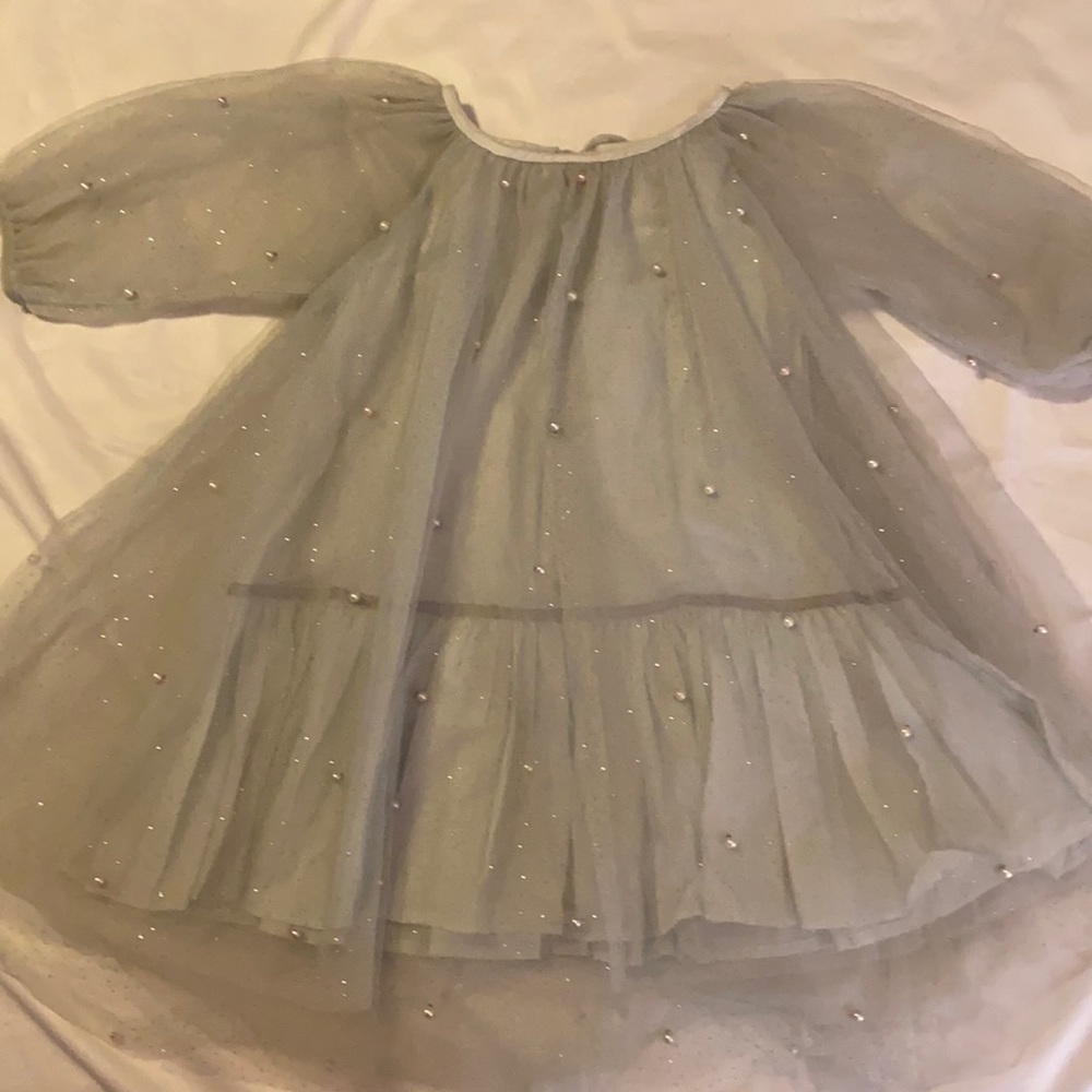 Beautiful, Barely-Mint Green Dress w/ Pearl Overlay byLuna Luna (3T); Never Worn